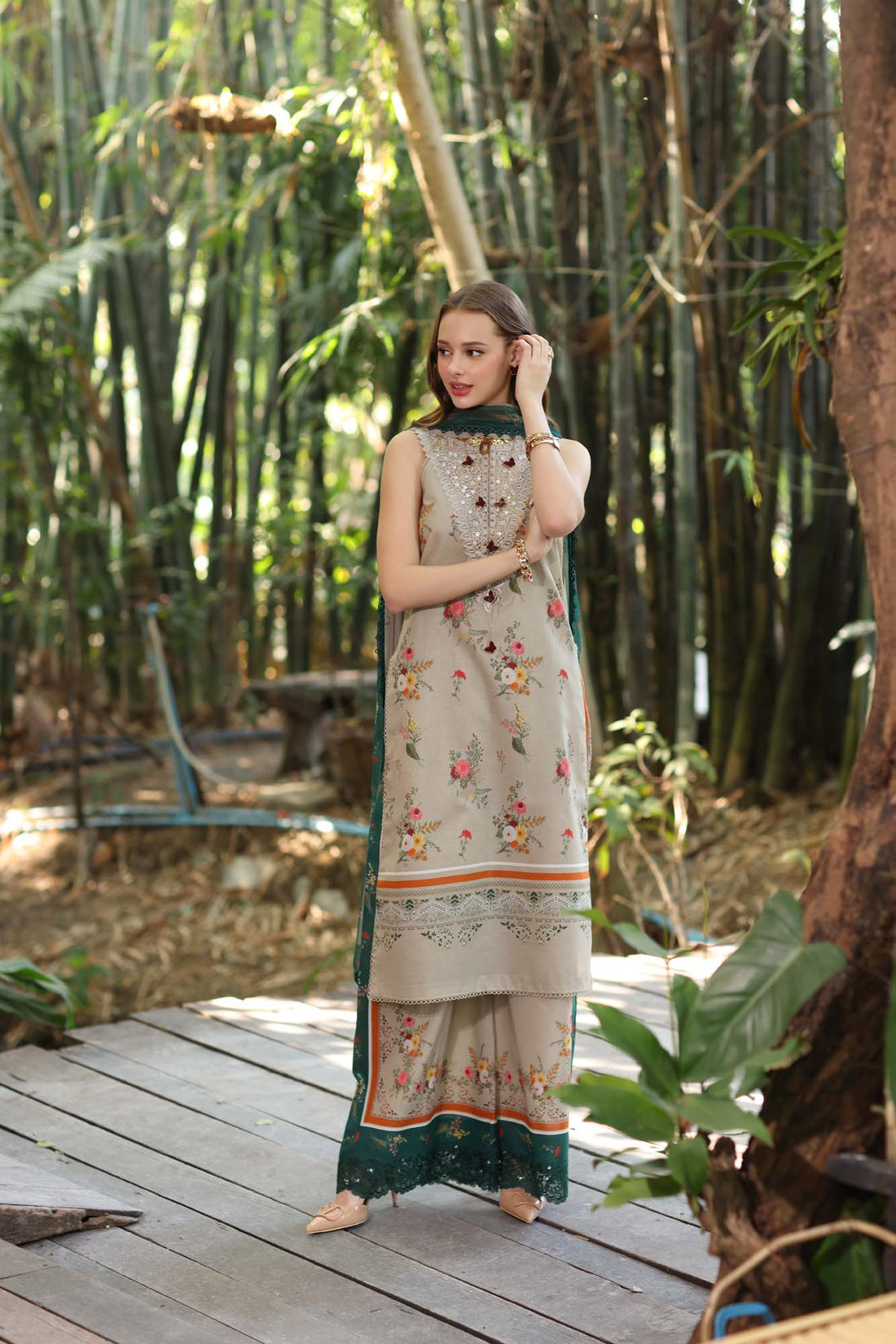 Noor by Saadia Asad | Eid Luxe Printedkari | D4-A by Noor by Saadia Asad - Designer Dress - Type: Ladies Clothes - Available at Libayah - 100% Original