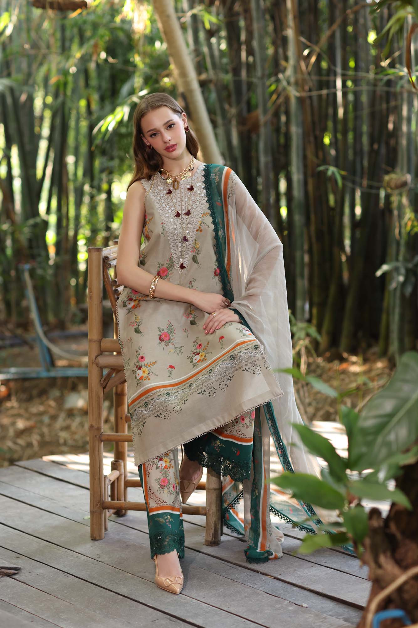 Noor by Saadia Asad | Eid Luxe Printedkari | D4-A by Noor by Saadia Asad - Designer Dress - Type: Ladies Clothes - Available at Libayah - 100% Original
