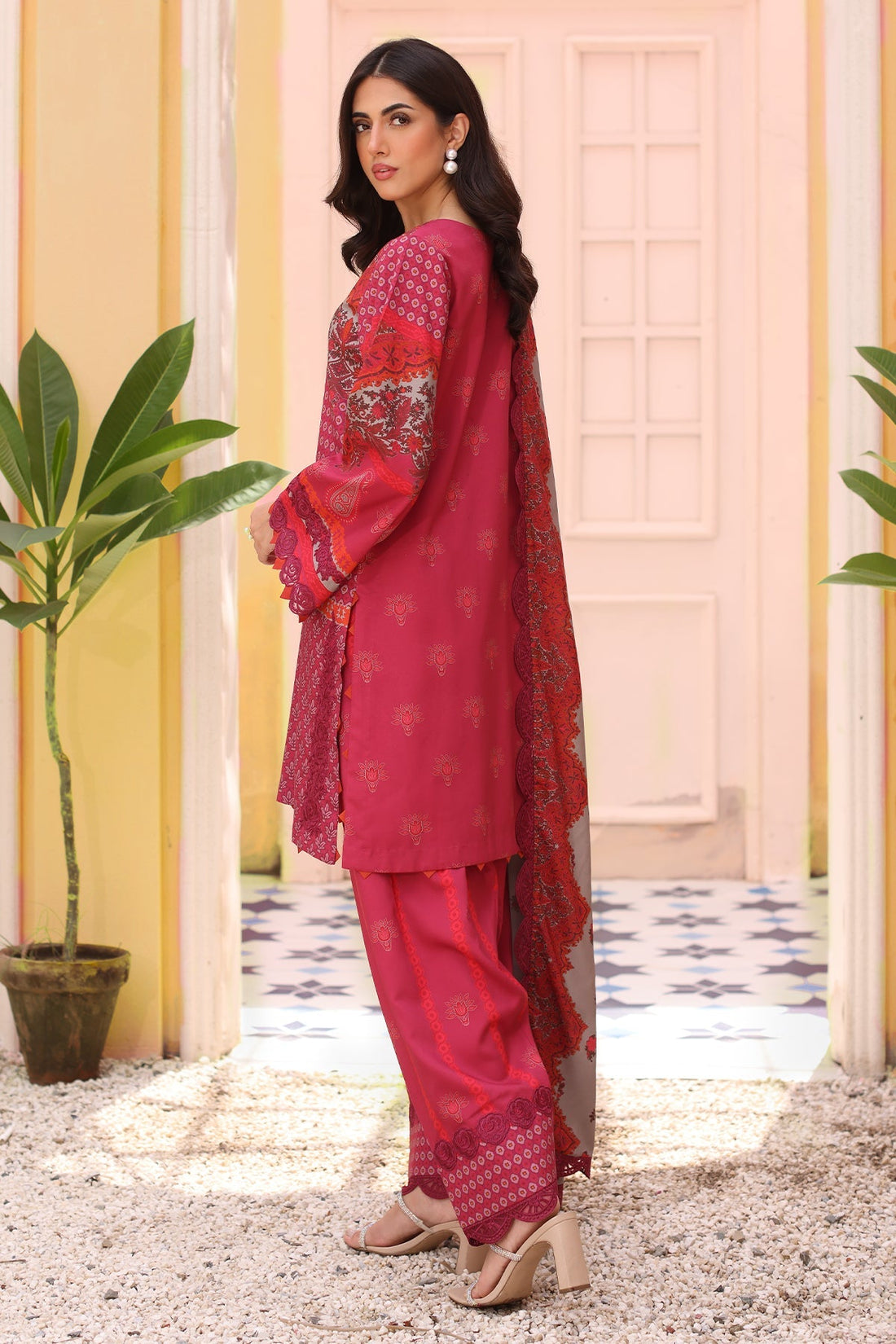 Charizma | Sheen Embroidered Linen Shawl | SHW4-06 by Charizma - Designer Dress - Type: Ladies Clothes - Available at Libayah - 100% Original