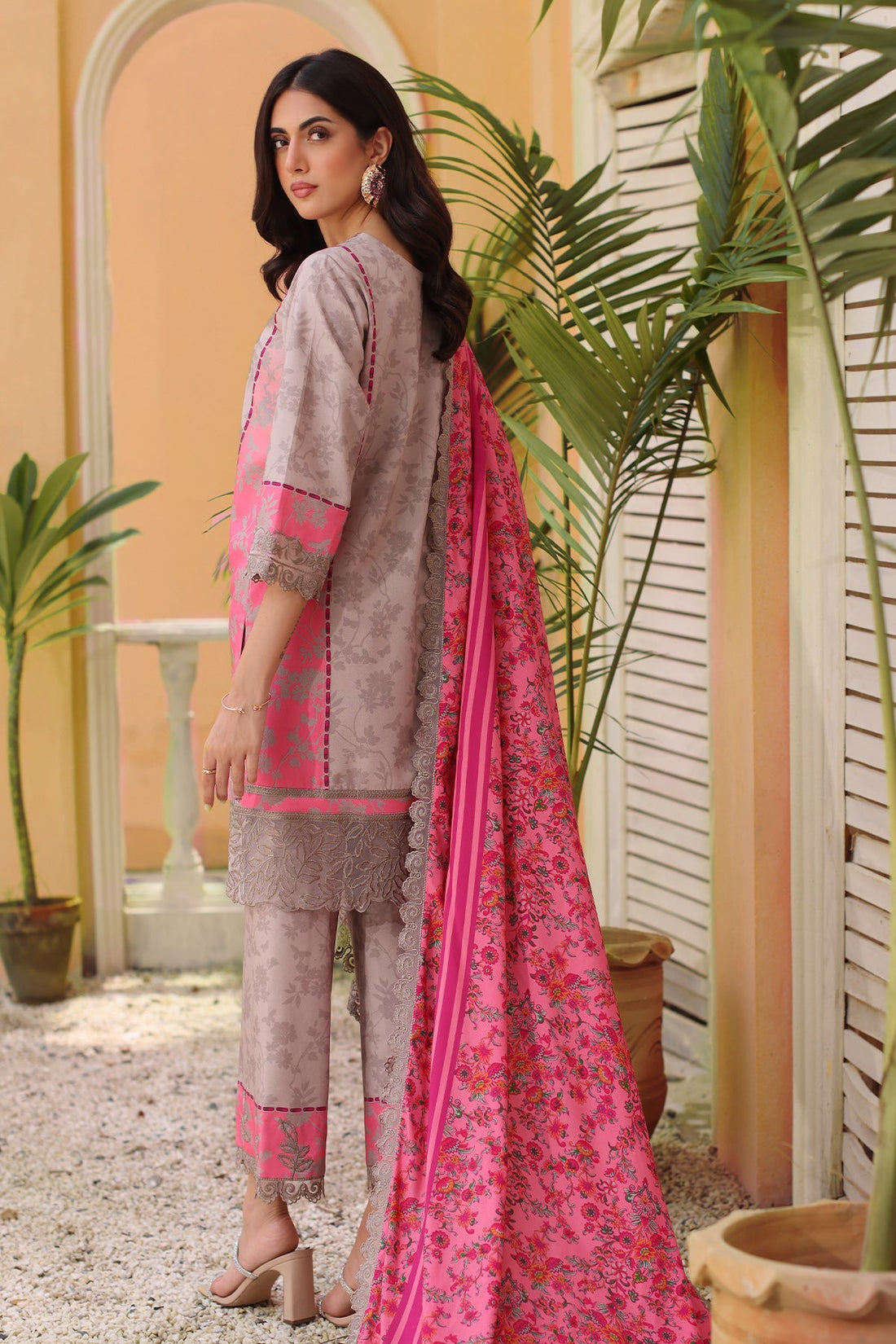 Charizma | Sheen Embroidered Linen Shawl | SHW4-04 by Charizma - Designer Dress - Type: Ladies Clothes - Available at Libayah - 100% Original