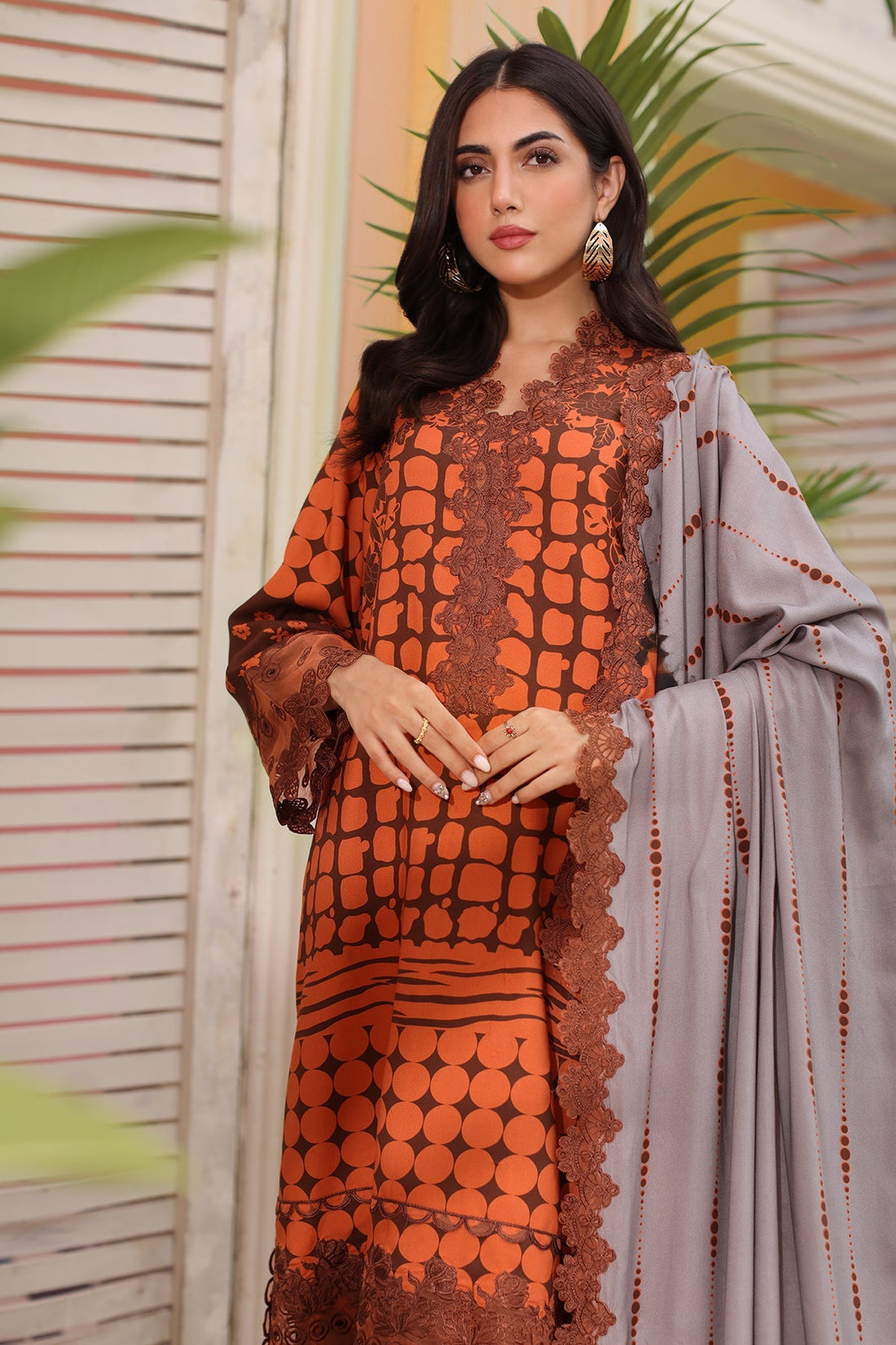 Charizma | Sheen Embroidered Linen Shawl | SHW4-08 by Charizma - Designer Dress - Type: Ladies Clothes - Available at Libayah - 100% Original