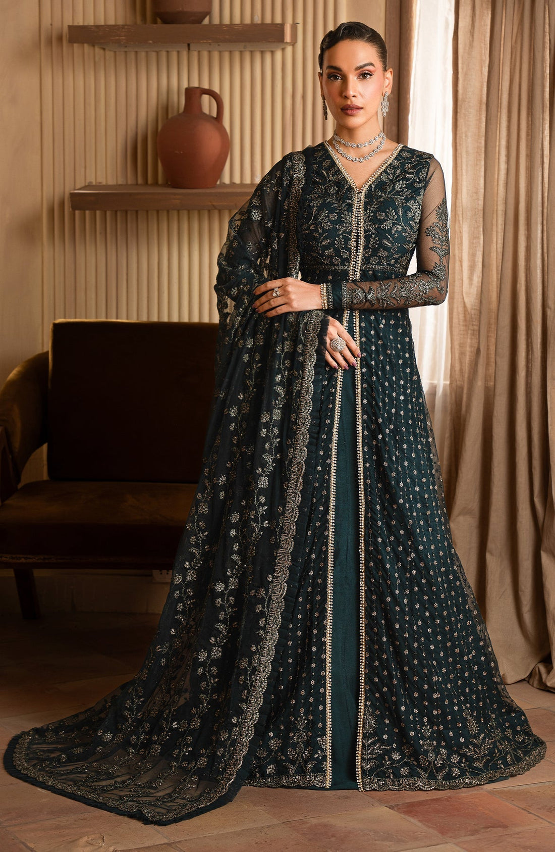 Zarif | Emirah Formals | ZEF 01 ORNA by Zarif - Designer Dress - Type: Ladies Clothes - Available at Libayah - 100% Original