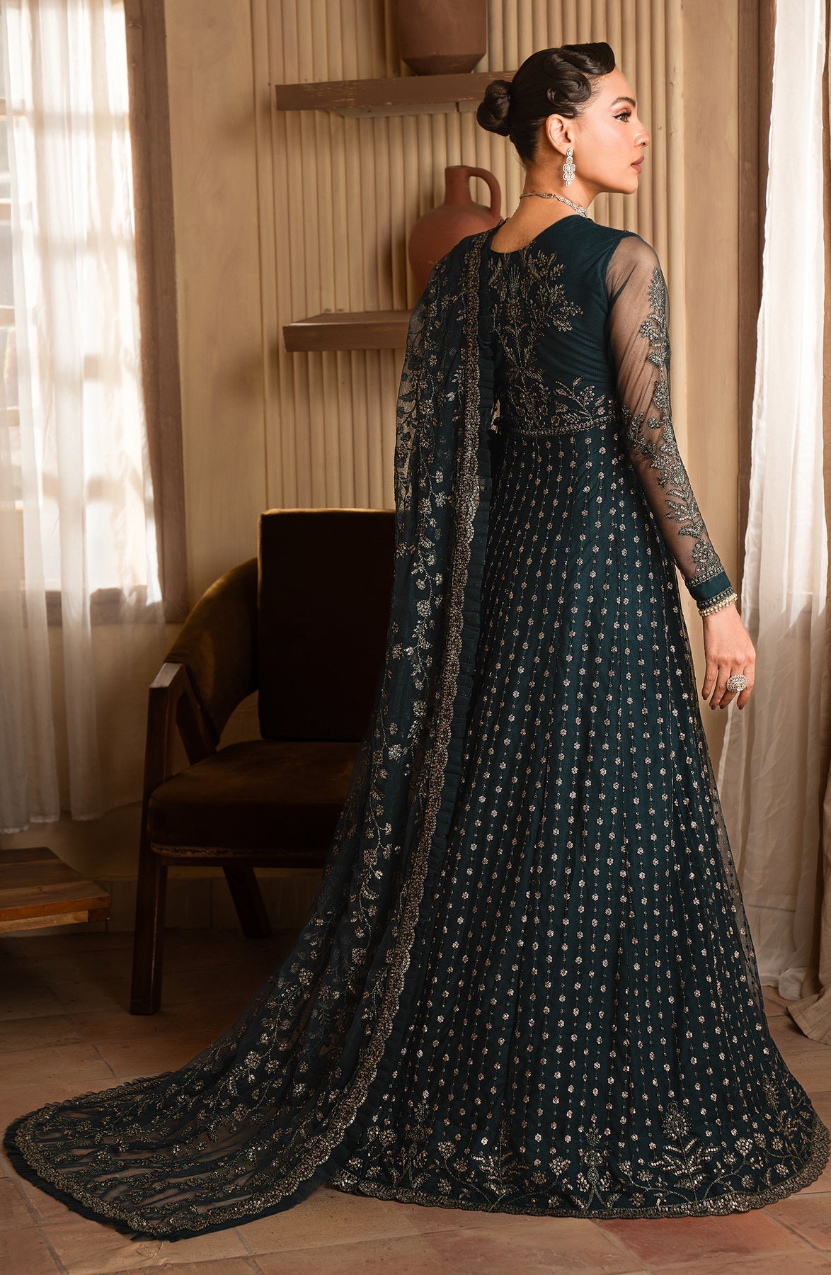 Zarif | Emirah Formals | ZEF 01 ORNA by Zarif - Designer Dress - Type: Ladies Clothes - Available at Libayah - 100% Original