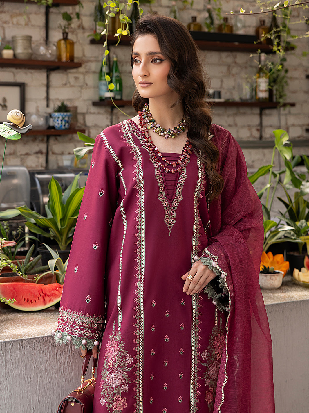 Izel | Meadow Muse Embroidered Lawn 25 | ALOURA by Izel - Designer Dress - Type: Ladies Clothes - Available at Libayah - 100% Original