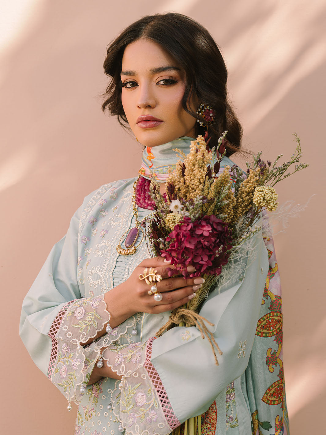 Mahnur | Dahlia Luxury Lawn 25 | Advina by Mahnur - Designer Dress - Type: Ladies Clothes - Available at Libayah - 100% Original