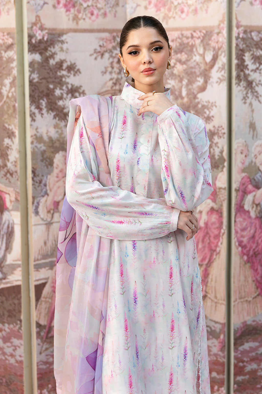 Afsanah | Basics Raw Silk | White Misted AR-110 by Afsanah - Designer Dress - Type: Ladies Clothes - Available at Libayah - 100% Original
