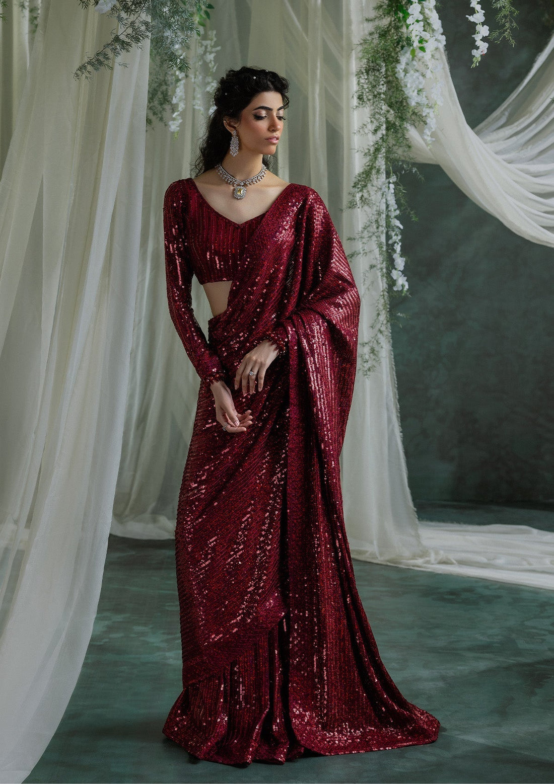 Aik Atelier | Sari Edit 2024 | SARI EDIT '24 VOL. 1 - LOOK 03 by Aik Atelier - Designer Dress - Type: Ladies Clothes - Available at Libayah - 100% Original