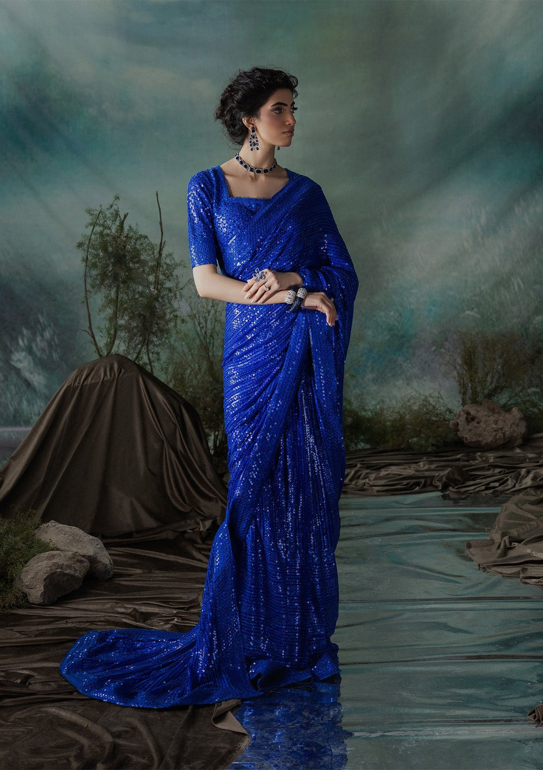 Aik Atelier | Sari Edit 2024 | SARI EDIT '24 VOL. 1 - LOOK 05 by Aik Atelier - Designer Dress - Type: Ladies Clothes - Available at Libayah - 100% Original