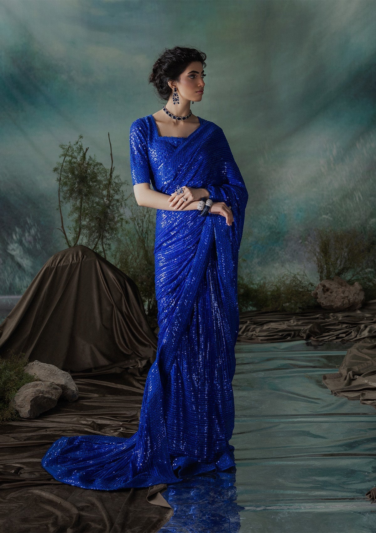 Aik Atelier | Sari Edit 2024 | SARI EDIT '24 VOL. 1 - LOOK 05 by Aik Atelier - Designer Dress - Type: Ladies Clothes - Available at Libayah - 100% Original