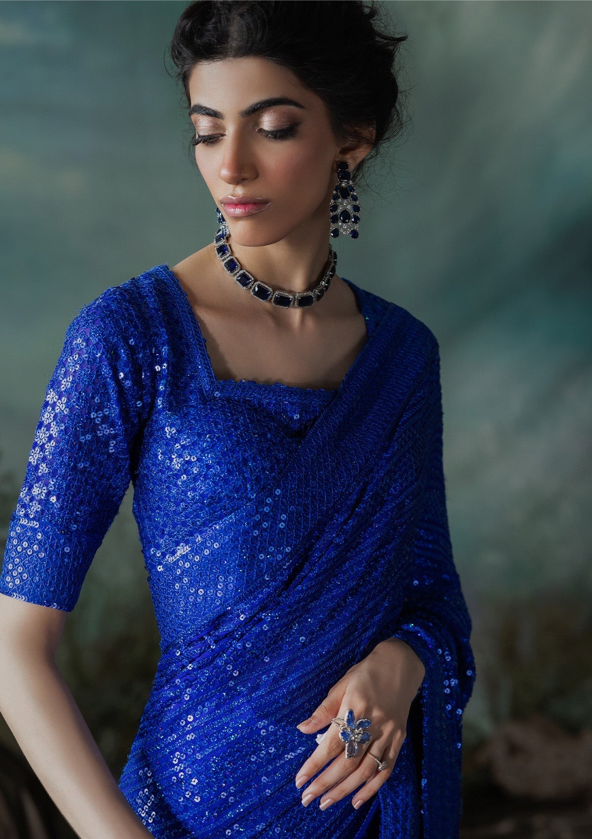 Aik Atelier | Sari Edit 2024 | SARI EDIT '24 VOL. 1 - LOOK 05 by Aik Atelier - Designer Dress - Type: Ladies Clothes - Available at Libayah - 100% Original