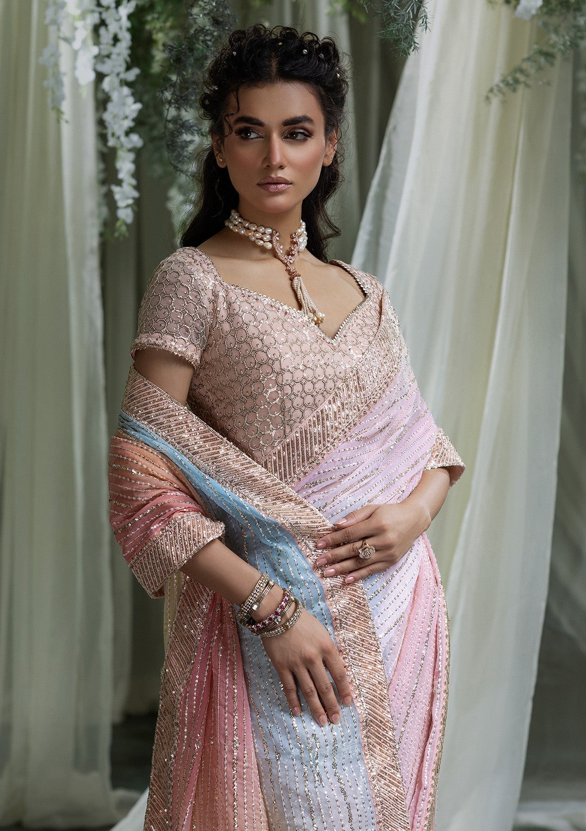 Aik Atelier | Sari Edit 2024 | SARI EDIT '24 VOL. 1 - LOOK 07 by Aik Atelier - Designer Dress - Type: Ladies Clothes - Available at Libayah - 100% Original