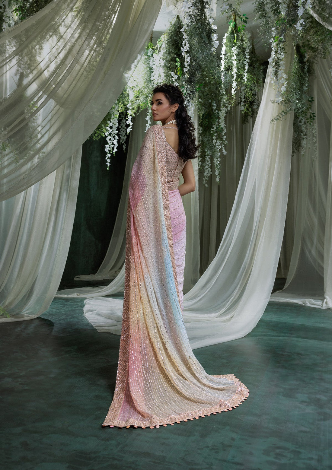 Aik Atelier | Sari Edit 2024 | SARI EDIT '24 VOL. 1 - LOOK 07 by Aik Atelier - Designer Dress - Type: Ladies Clothes - Available at Libayah - 100% Original