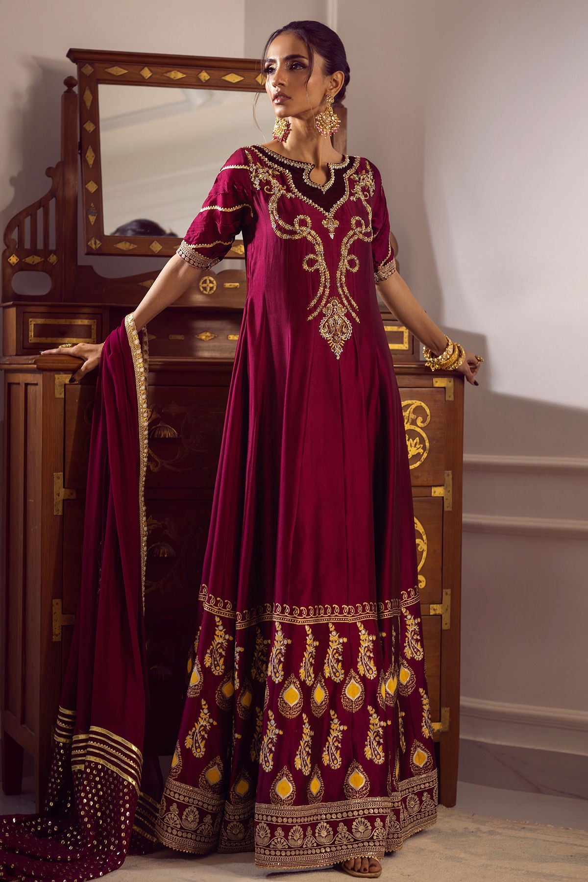 Annus Abrar | Melia Luxe Formals | Gulsheen Kalidar by Annus Abrar - Designer Dress - Type: Ladies Clothes - Available at Libayah - 100% Original