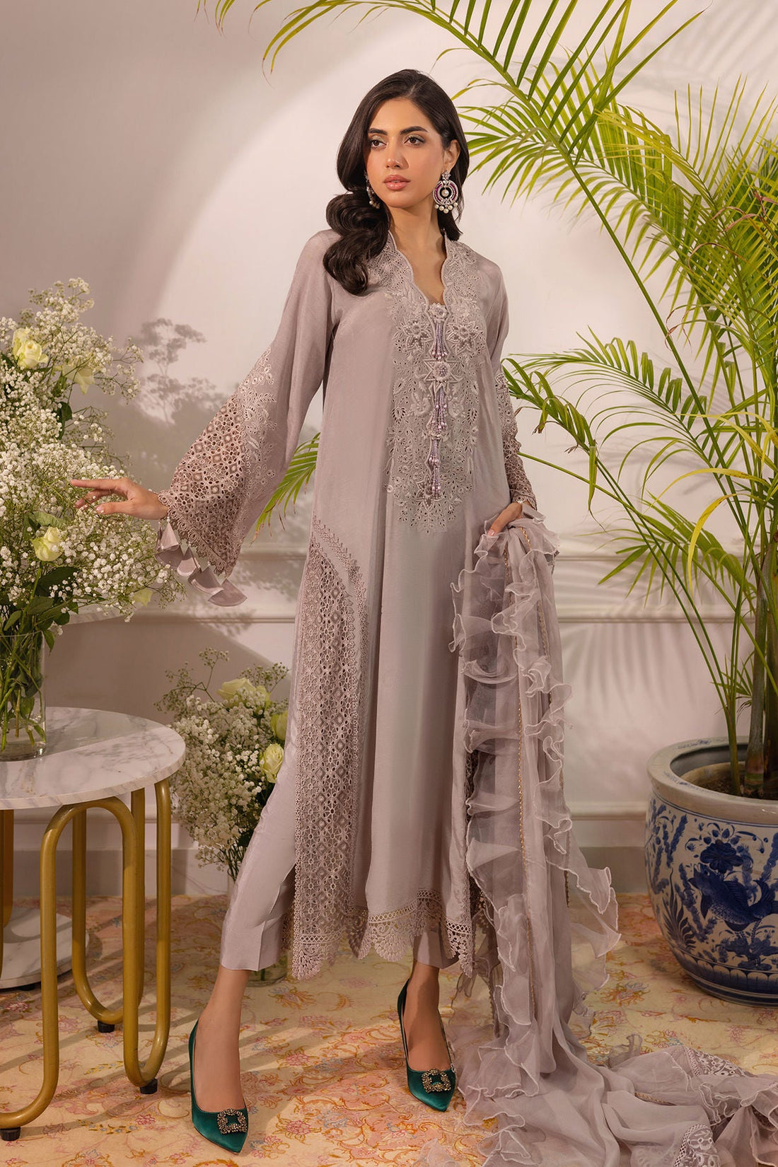 Annus Abrar | Sera Luxury | Ashni - Taupe by Annus Abrar - Designer Dress - Type: Ladies Clothes - Available at Libayah - 100% Original