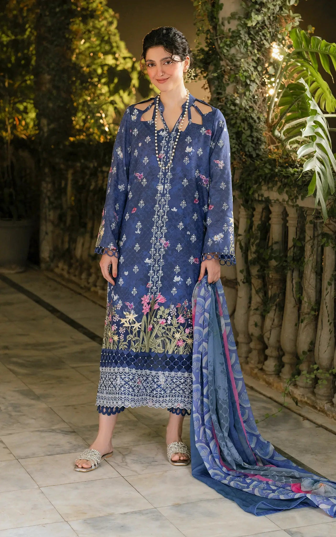 Asifa and Nabeel | Gulkari Summer 25 | Azure Whisper (GKL-05) by Asifa and Nabeel - Designer Dress - Type: Ladies Clothes - Available at Libayah - 100% Original