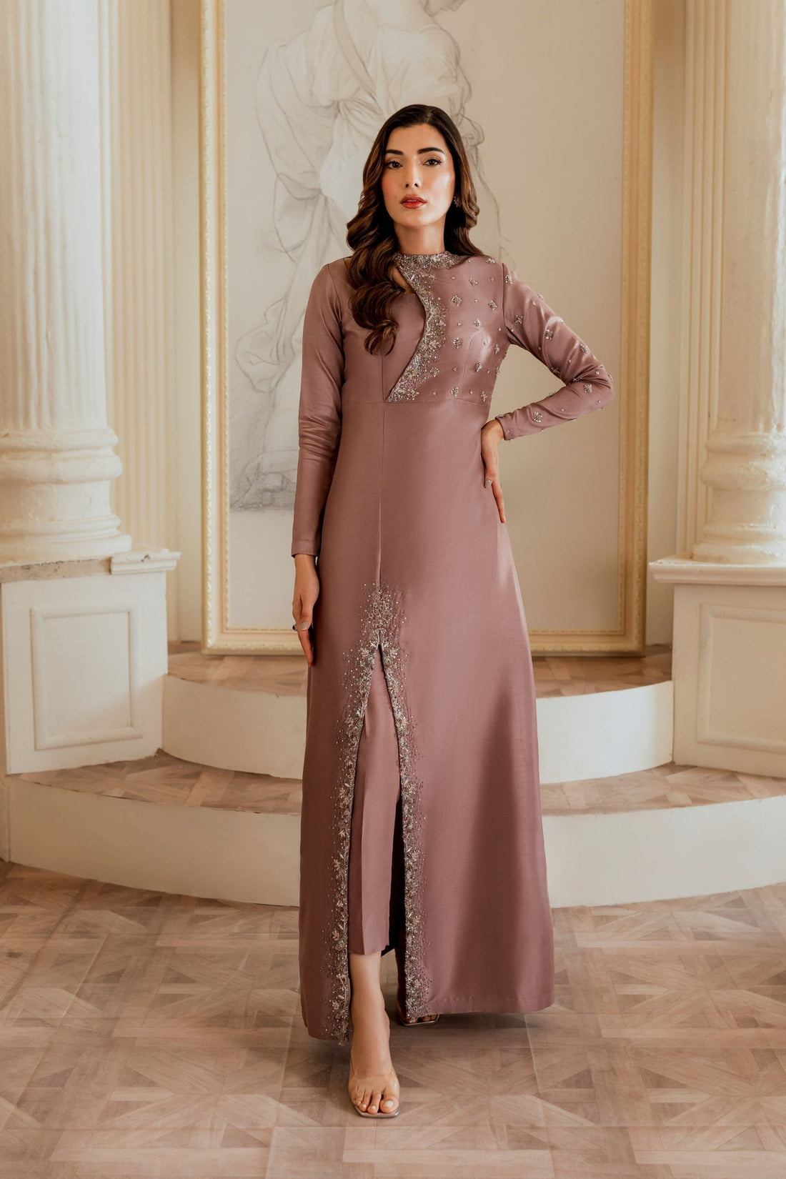 Ayesha and Usman | Grape Wine Luxury Pret | Evara by Ayesha and Usman - Designer Dress - Type: Ladies Clothes - Available at Libayah - 100% Original