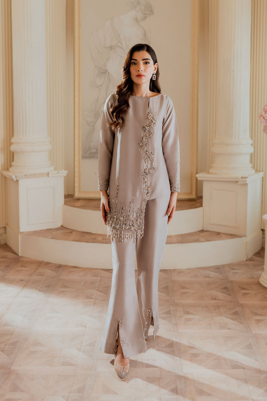 Ayesha and Usman | Grape Wine Luxury Pret | Gleam by Ayesha and Usman - Designer Dress - Type: Ladies Clothes - Available at Libayah - 100% Original