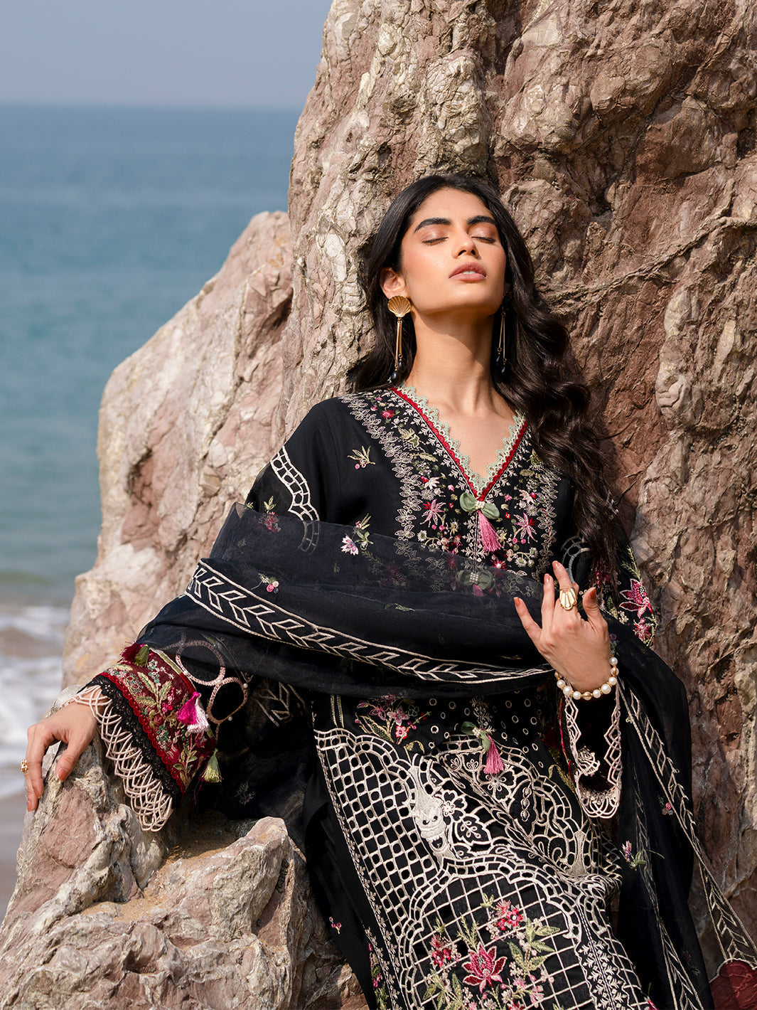 Mahnur | Sirena Luxury Lawn 25 | Azure by Mahnur - Designer Dress - Type: Ladies Clothes - Available at Libayah - 100% Original
