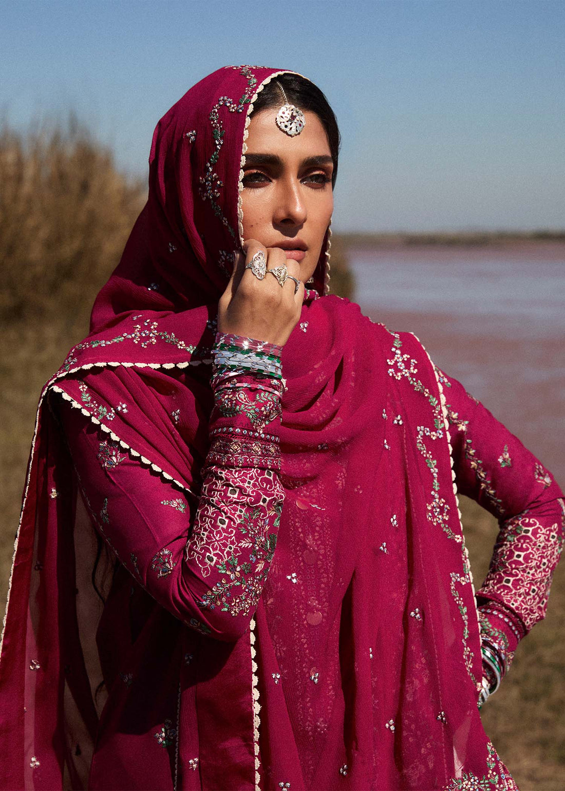 Hussain Rehar | Surkh Eid Pret'25 | Mehrunisa by Hussain Rehar - Designer Dress  - Type : Ladies Clothes - Available at Libayah - 100% Original 
