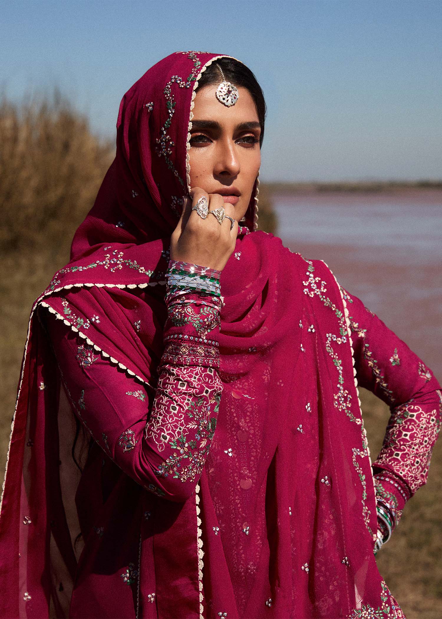 Hussain Rehar | Surkh Eid Pret'25 | Mehrunisa by Hussain Rehar - Designer Dress  - Type : Ladies Clothes - Available at Libayah - 100% Original 