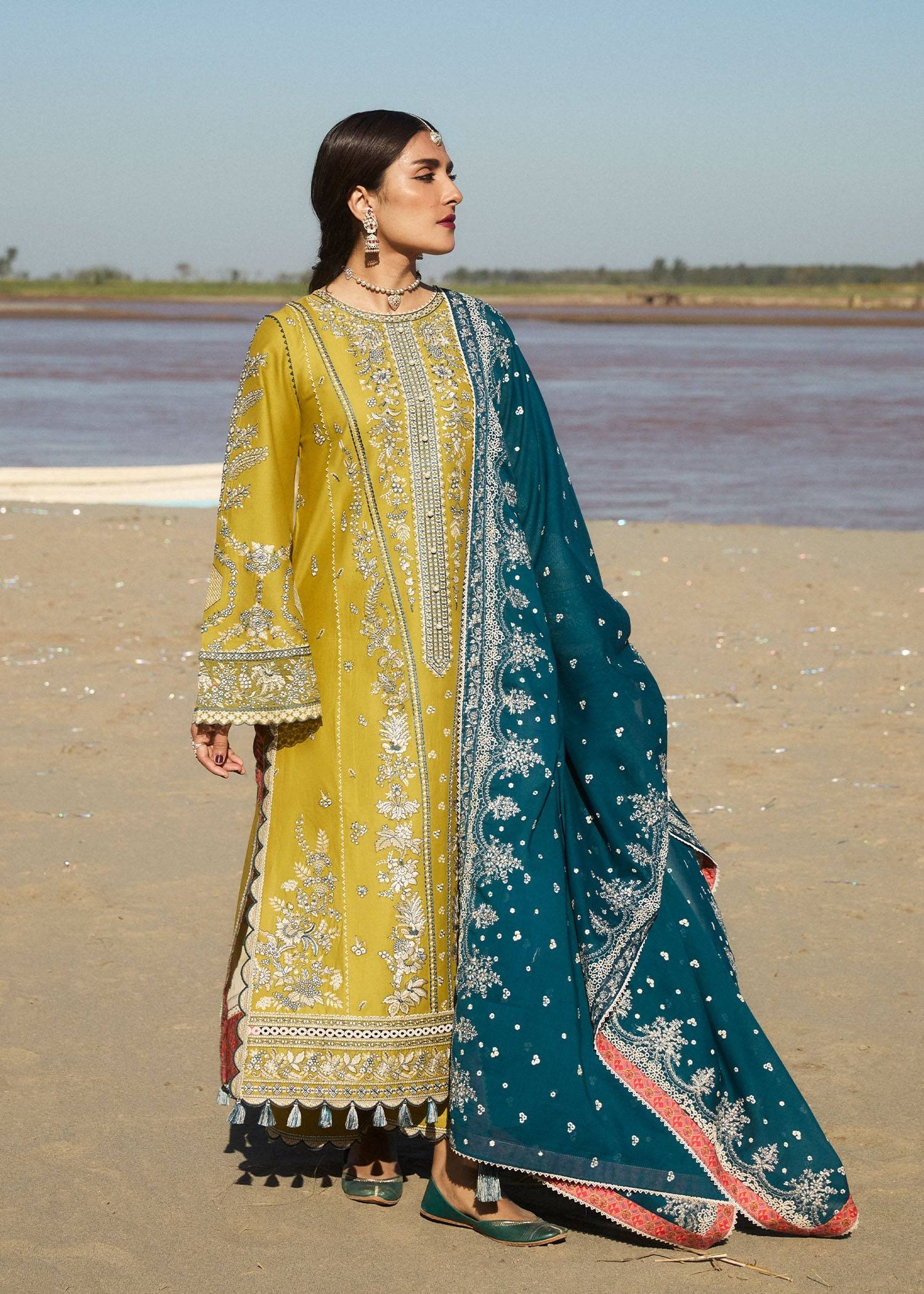 Hussain Rehar | Surkh Eid Pret'25 | Shamyaana by Hussain Rehar - Designer Dress  - Type : Ladies Clothes - Available at Libayah - 100% Original 