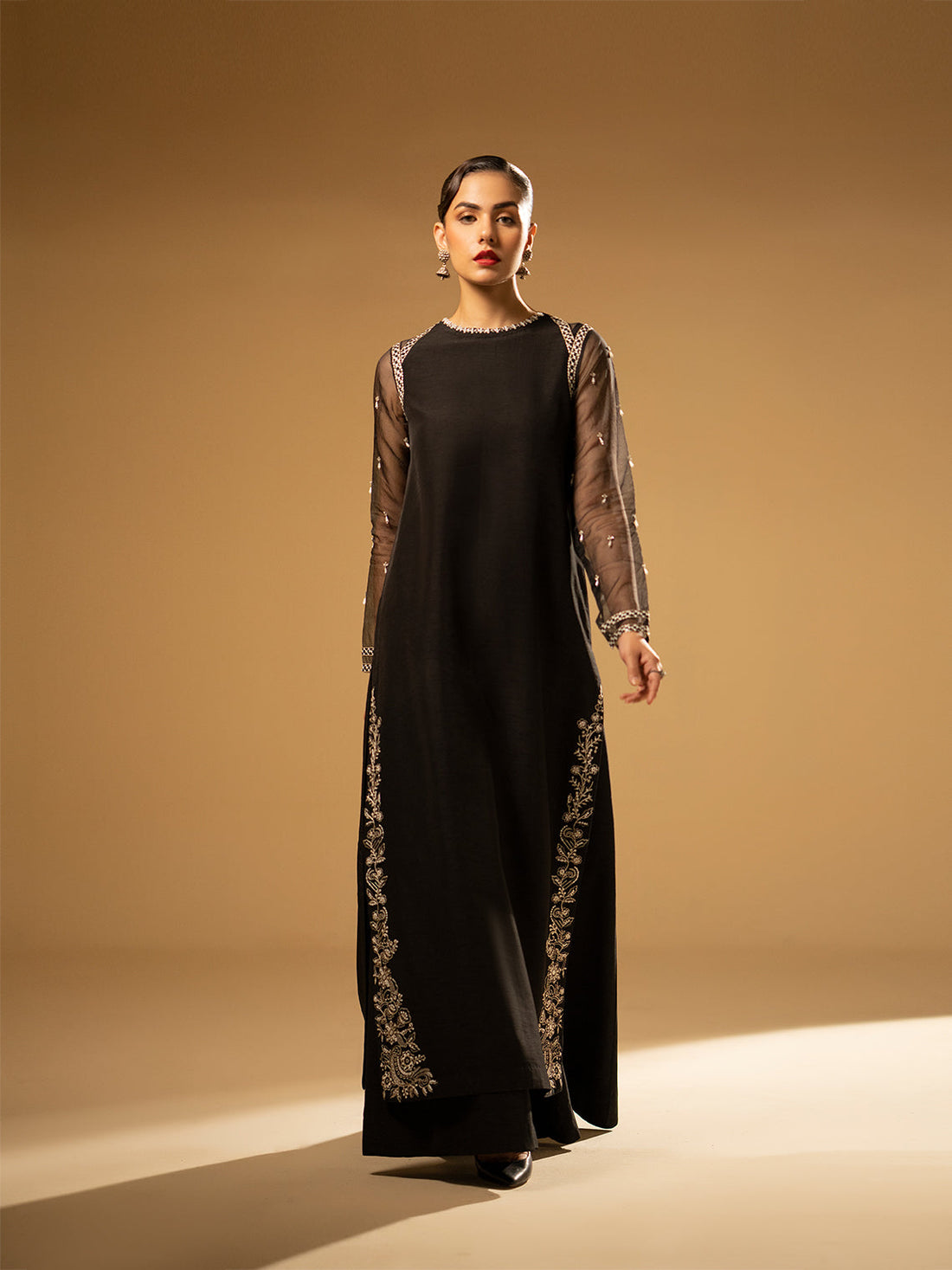 Fozia Khalid | Eid Edit 24 | Black Swan by Fozia Khalid - Designer Dress - Type: Ladies Clothes - Available at Libayah - 100% Original
