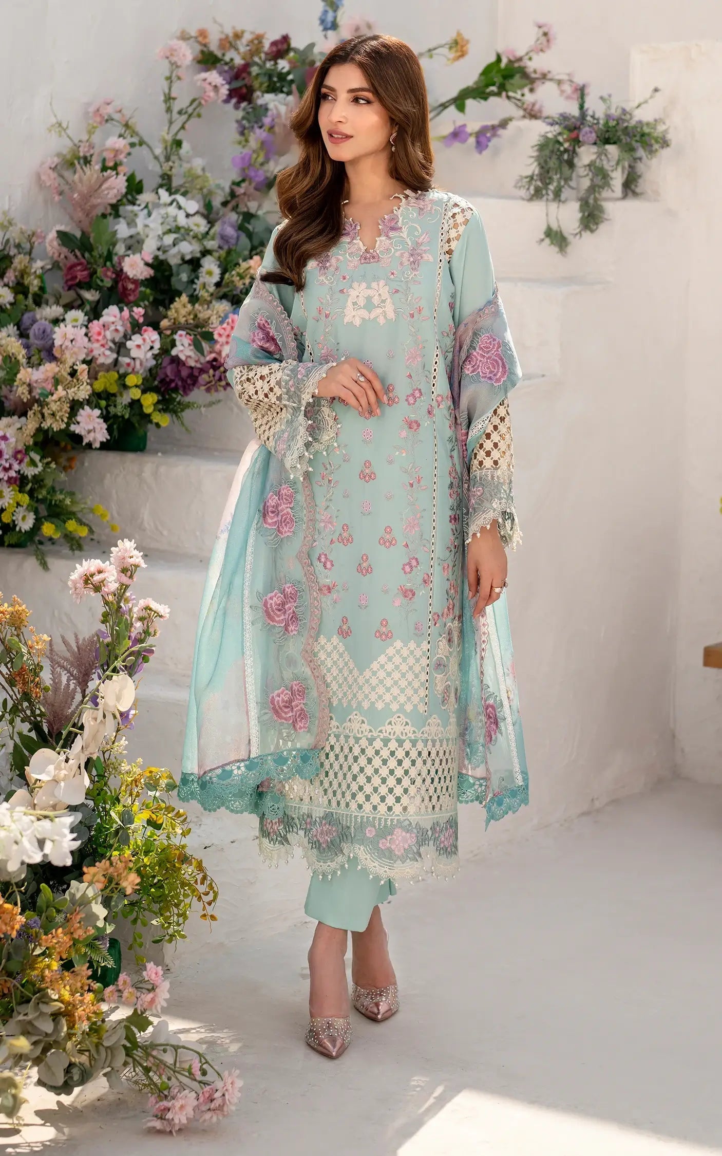 Asifa and Nabeel | Azalia Sumemr 25 | Bells of Ireland (AZL25-10) by Asifa and Nabeel - Designer Dress - Type: Ladies Clothes - Available at Libayah - 100% Original