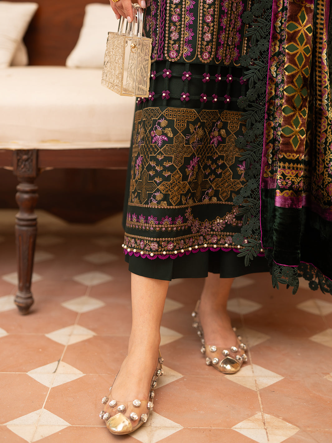 Bin Ilyas | Olivia Embroidered Winter 24 |  521 - A by Bin Ilyas - Designer Dress - Type: Ladies Clothes - Available at Libayah - 100% Original
