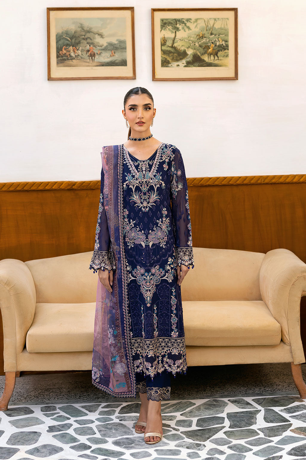 Ramsha | Chevron Chiffon Collection | A-1012 by Ramsha - Designer Dress - Type: Ladies Clothes - Available at Libayah - 100% Original