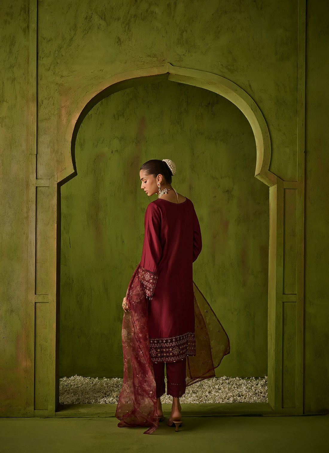 Dhanak | Festive Formals | SS24DU-3197 MAROON 3Pcs by Dhanak - Designer Dress - Type: Formal - Available at Libayah - 100% Original