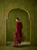 Dhanak | Festive Formals | SS24DU-3197 MAROON 3Pcs by Dhanak - Designer Dress - Type: Formal - Available at Libayah - 100% Original