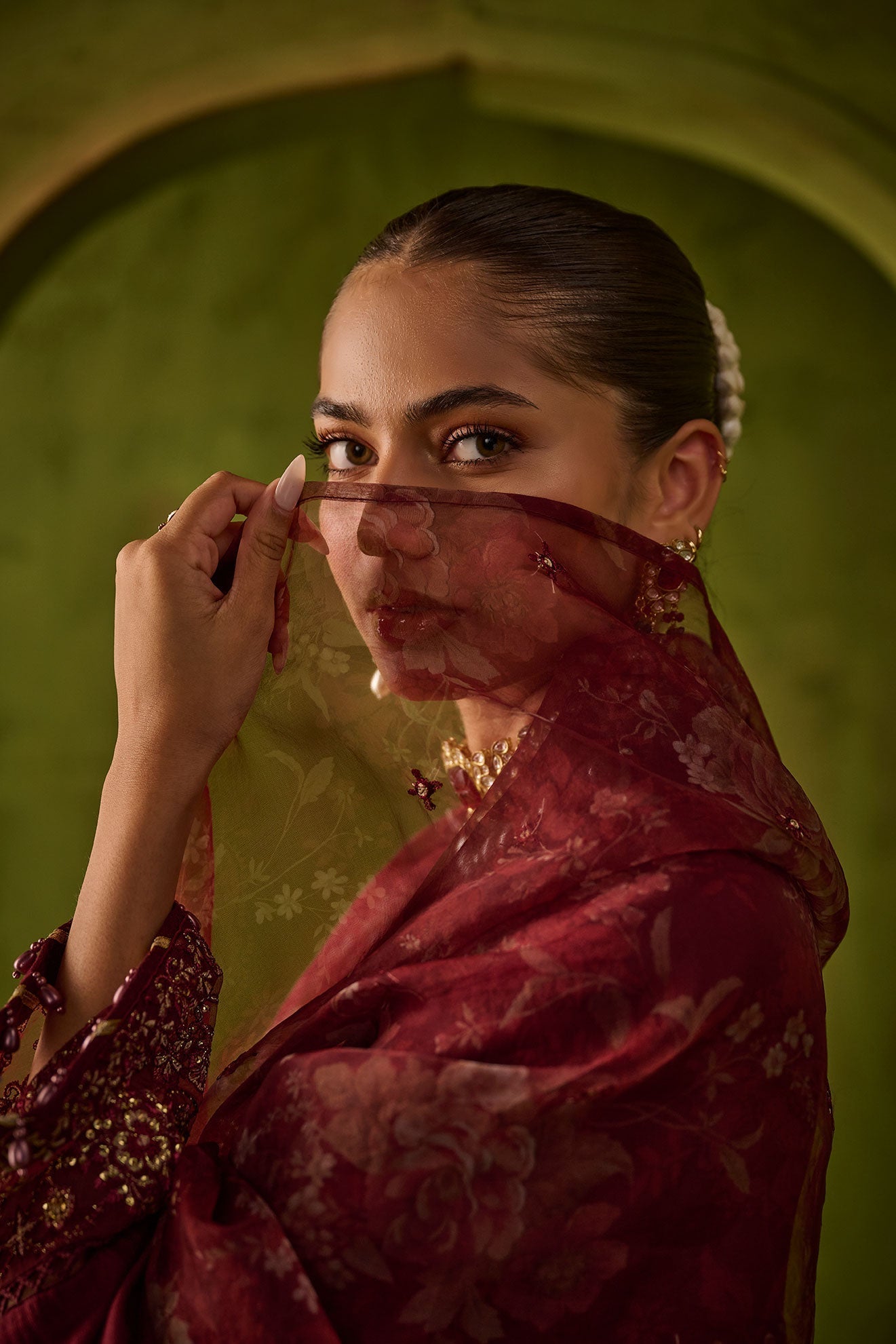 Dhanak | Festive Formals | SS24DU-3197 MAROON 3Pcs by Dhanak - Designer Dress - Type: Formal - Available at Libayah - 100% Original
