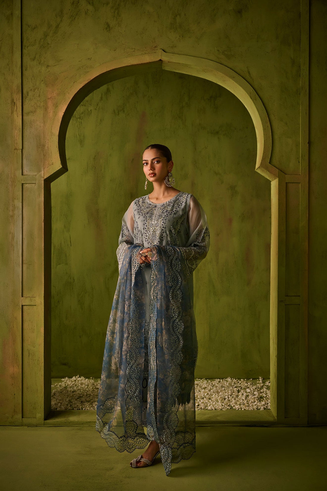 Dhanak | Festive Formals | SS24DU-3196 BLUE 3Pcs by Dhanak - Designer Dress - Type: Formal - Available at Libayah - 100% Original