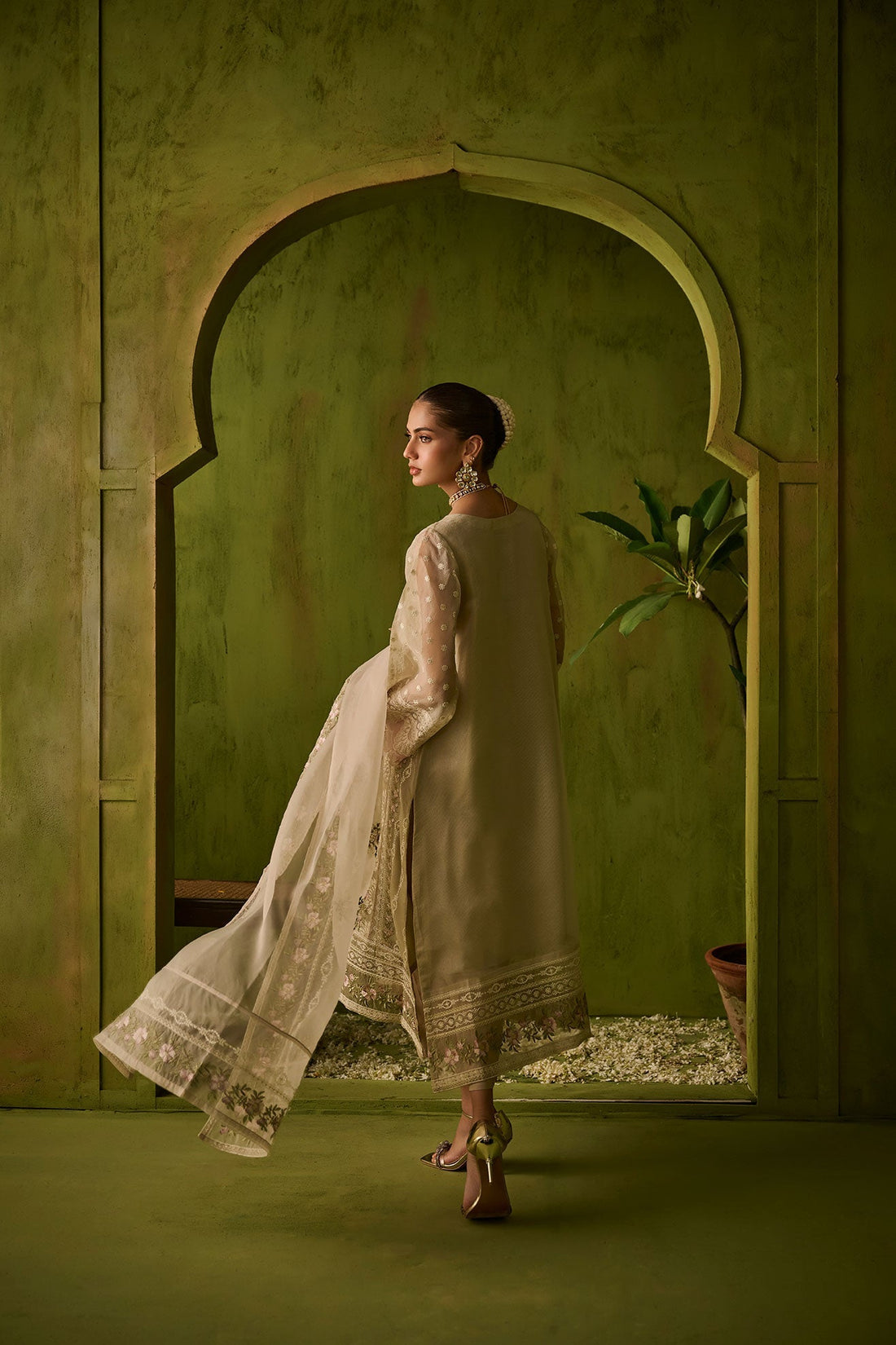 Dhanak | Festive Formals | SS24DU-3194 BEIGE 3Pcs by Dhanak - Designer Dress - Type: Luxury - Available at Libayah - 100% Original