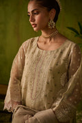 Dhanak | Festive Formals | SS24DU-3194 BEIGE 3Pcs by Dhanak - Designer Dress - Type: Luxury - Available at Libayah - 100% Original