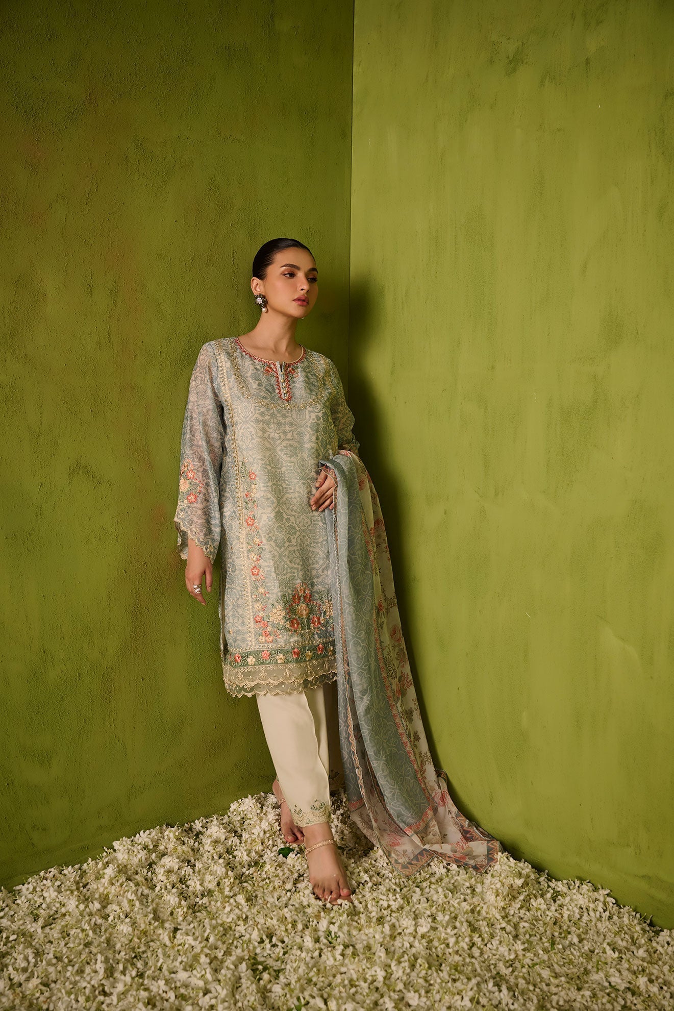 Dhanak | Festive Signature Pret | SS24DA-2470 GREEN by Dhanak - Designer Dress - Type: Formal - Available at Libayah - 100% Original