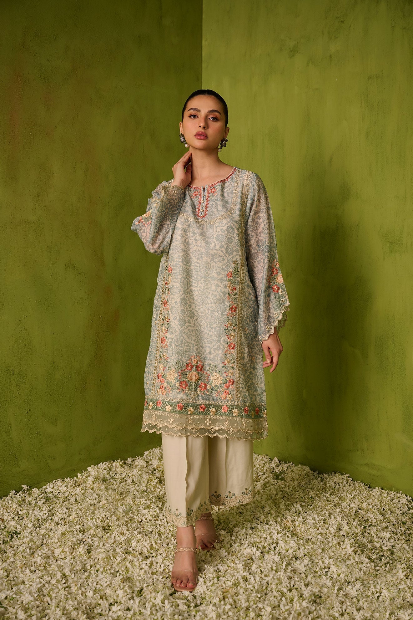 Dhanak | Festive Signature Pret | SS24DA-2470 GREEN by Dhanak - Designer Dress - Type: Formal - Available at Libayah - 100% Original