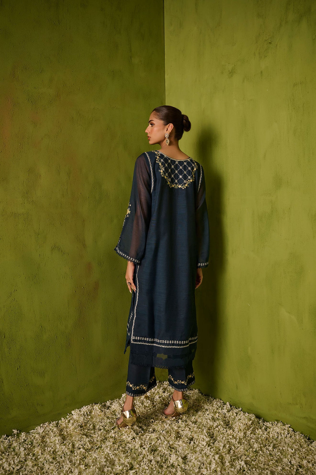 Dhanak | Festive Signature Pret | SS24DA-2422 NAVY BLUE by Dhanak - Designer Dress - Type: Formal - Available at Libayah - 100% Original