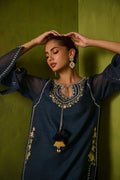 Dhanak | Festive Signature Pret | SS24DA-2422 NAVY BLUE by Dhanak - Designer Dress - Type: Formal - Available at Libayah - 100% Original