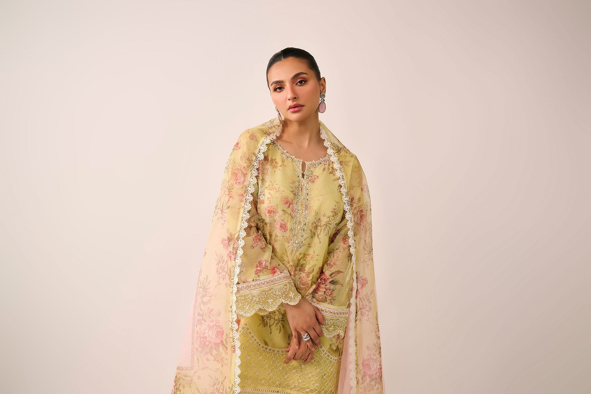 Dhanak | Festive Signature Pret | SS24DA-2466 LEMON YELLOW by Dhanak - Designer Dress - Type: Formal - Available at Libayah - 100% Original