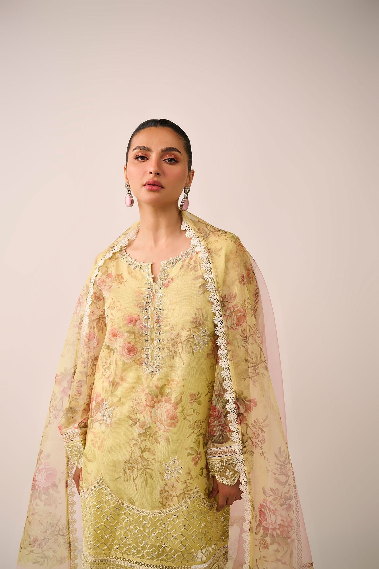 Dhanak | Festive Signature Pret | SS24DA-2466 LEMON YELLOW by Dhanak - Designer Dress - Type: Formal - Available at Libayah - 100% Original