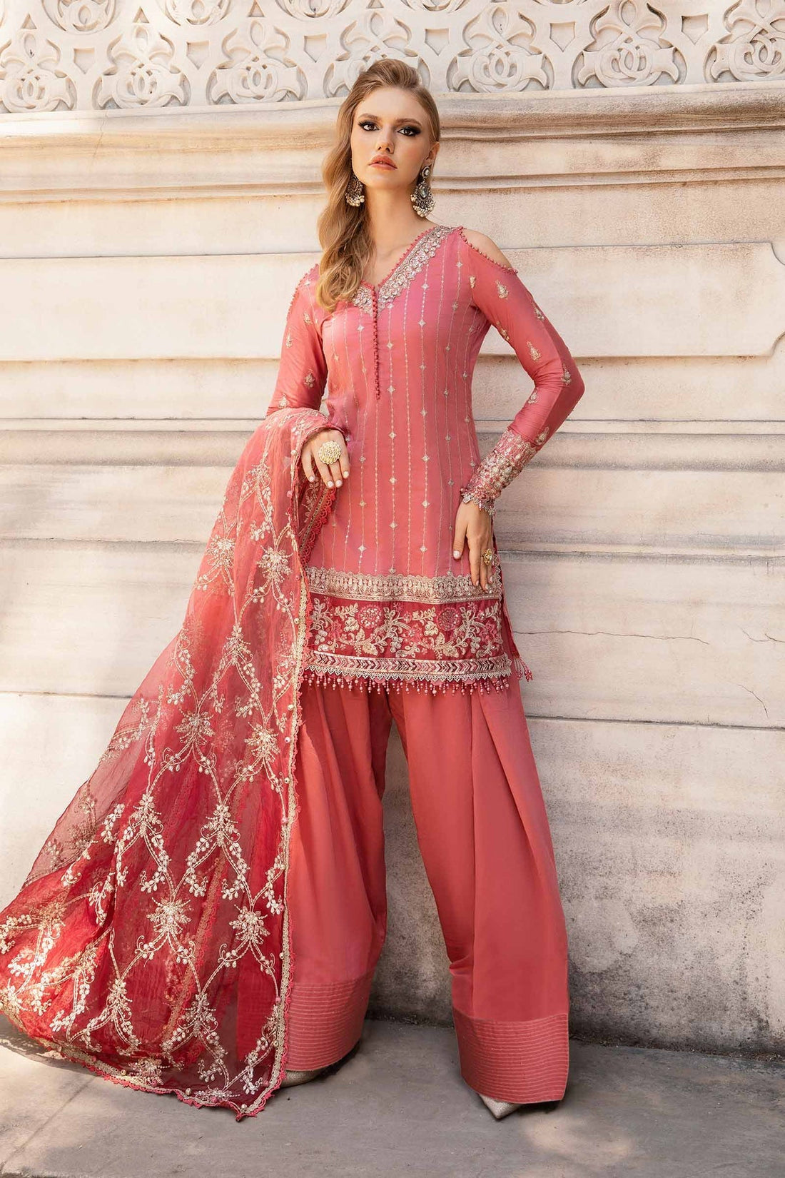 Maria B | Sateen Formals 24 | CST-809 by Maria B - Designer Dress - Type: Formal - Available at Libayah - 100% Original