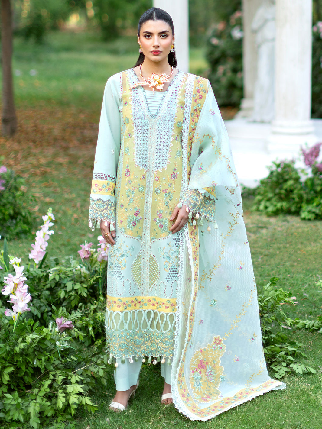Mahnur | Sophie Luxury Lawn 25 | Calista by Mahnur - Designer Dress - Type: Ladies Clothes - Available at Libayah - 100% Original