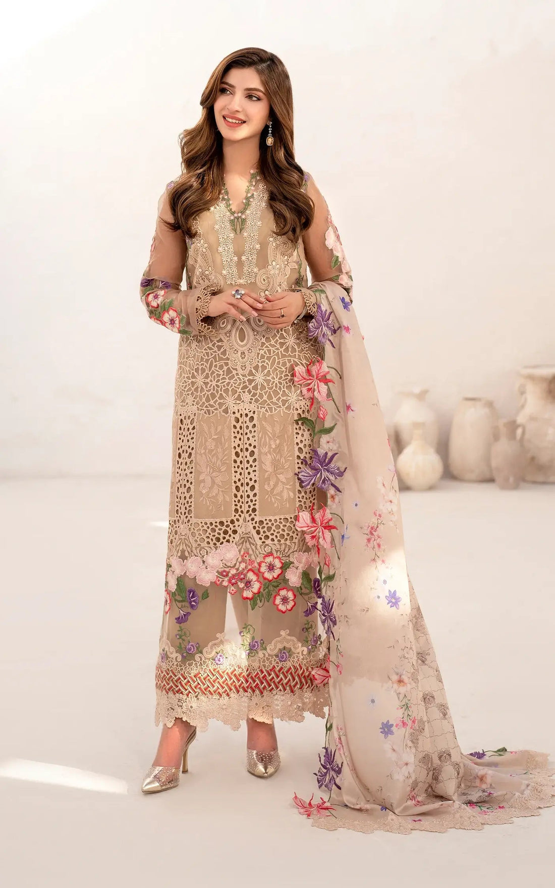 Asifa and Nabeel | Azalia Sumemr 25 | Carnation (AZL25-09) by Asifa and Nabeel - Designer Dress - Type: Ladies Clothes - Available at Libayah - 100% Original