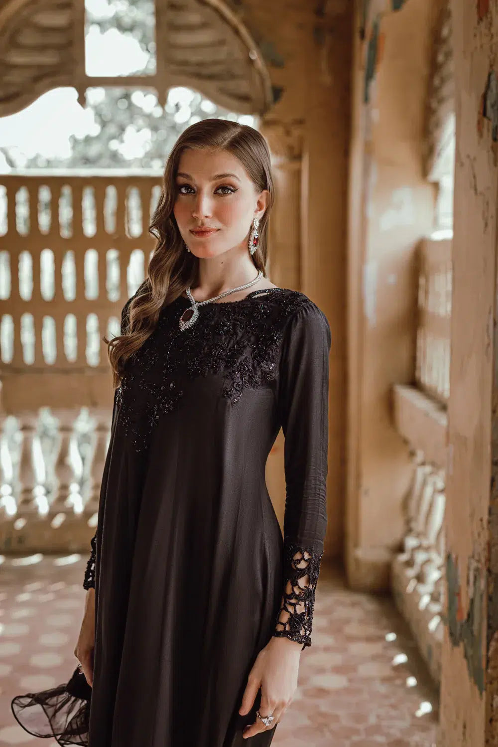 Azure | Embroidered Formals | Charcoal Muse by Azure - Designer Dress - Type: Ladies Clothes - Available at Libayah - 100% Original