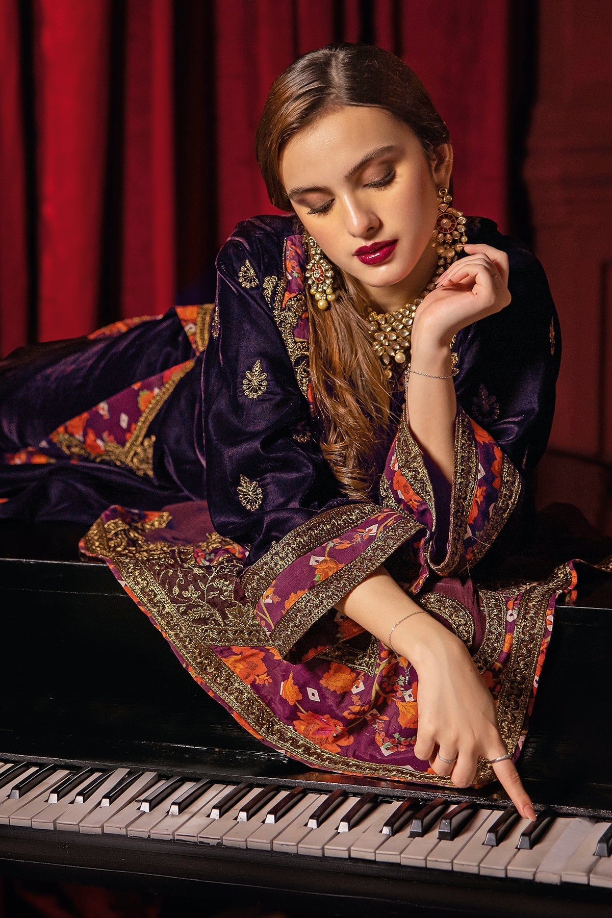 Charizma | Signora Velvet | Velvet CVT4-08 by Charizma - Designer Dress - Type: Ladies Clothes - Available at Libayah - 100% Original