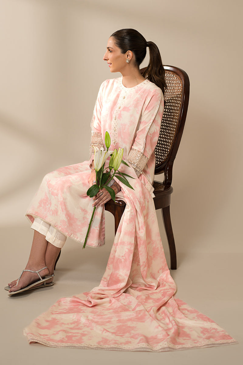 Cross Stitch | Eid Collection | PINK SPLASH by Cross Stitch - Designer Dress - Type: Ladies Clothes - Available at Libayah - 100% Original