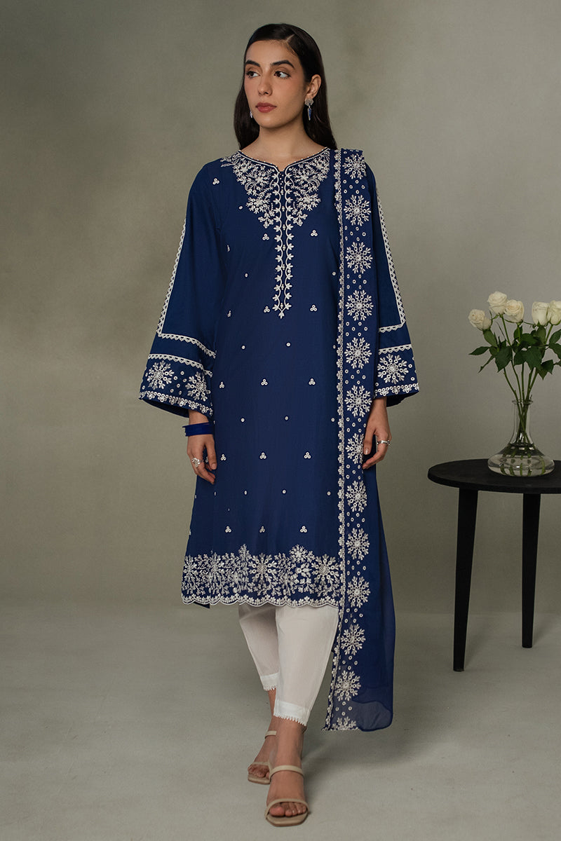 Cross Stitch | Eid Collection | MIDNIGHT BLUE by Cross Stitch - Designer Dress - Type: Ladies Clothes - Available at Libayah - 100% Original