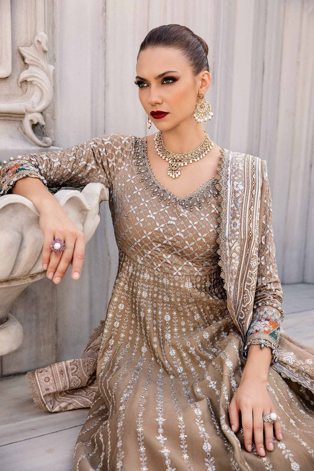 Maria B | Sateen Formals 24 | CST-810 by Maria B - Designer Dress - Type: Formal - Available at Libayah - 100% Original