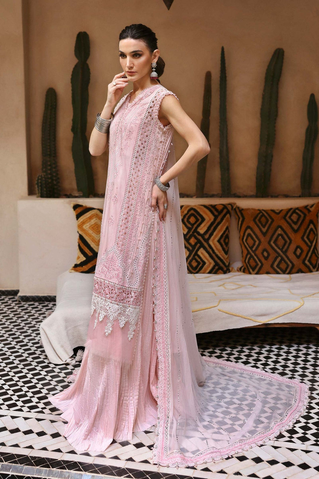Maria B | Luxury Lawn 25 | D-2511-A by Maria B - Designer Dress - Type: Ladies Clothes - Available at Libayah - 100% Original